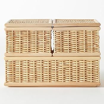 Amazon.co.jp: 無印良品 重なるブリ材長方形バスケット 小 幅37